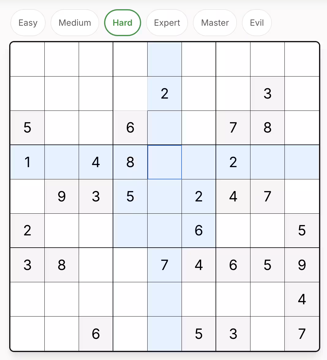 Sudoku Hard - Niveau avancé avec puzzles difficiles de 23-27 indices nécessitant des techniques avancées